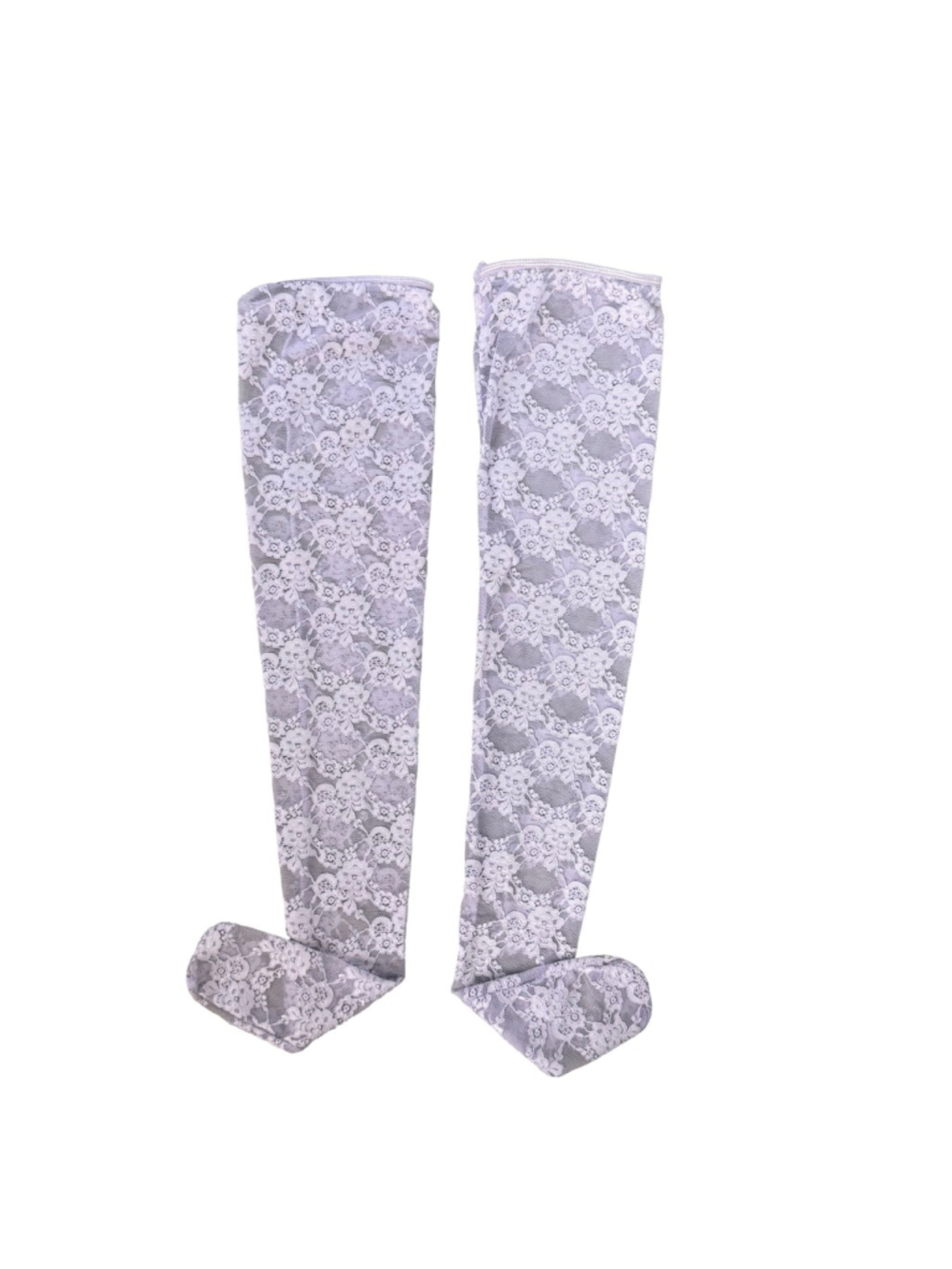 Vintage Lavender Floral Lace Thigh High Stockings